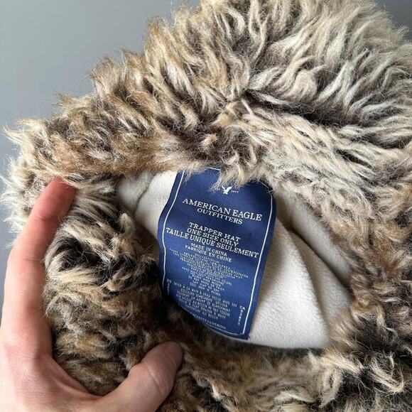 Vintage Y2K Fur American Eagle Ushanka Trapper Hat Beanie main image 7